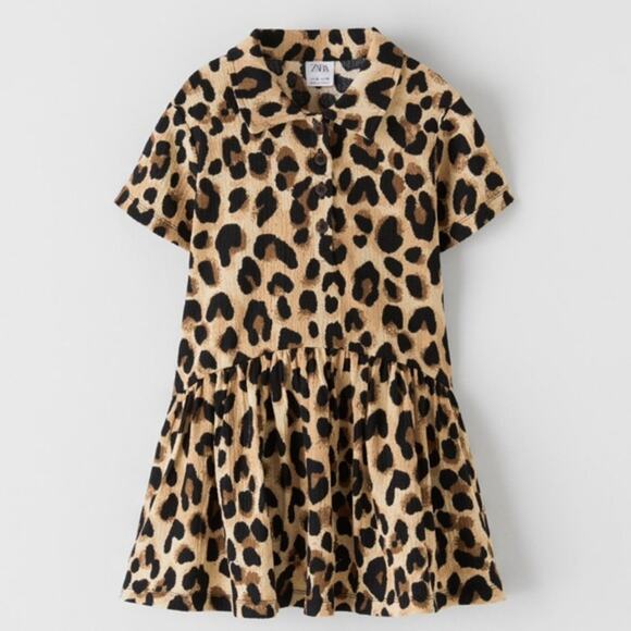 Zara Leopard Print Drop Waist Dress - Picture 2 of 3